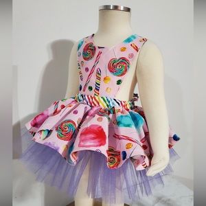Candyland theme birthday romper, Candyland cake smash tutu, candyland size 3T